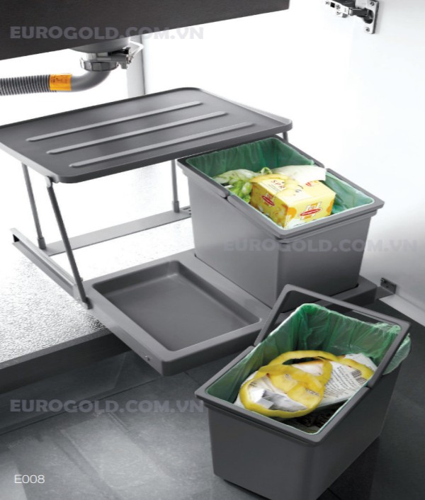 (40cm) Thùng rác EUROGOLD 2 ngăn E008