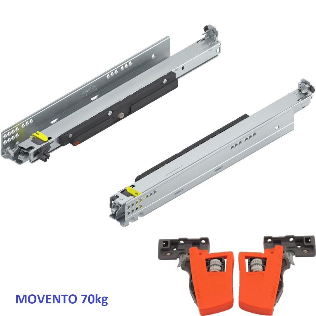 (Giảm chấn, 70kg) Ray âm mở toàn phần BLUM MOVENTO 766H*S (450-650mm)