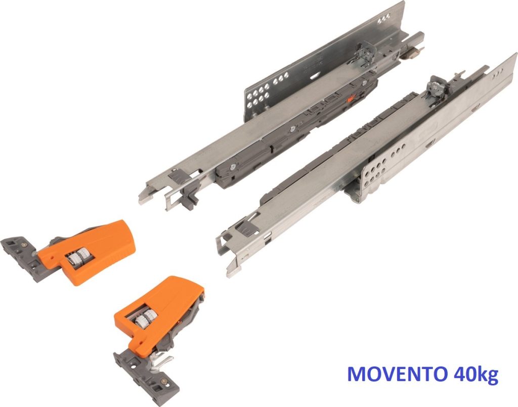 (Giảm chấn, 40kg) Ray âm mở toàn phần BLUM MOVENTO 760H*S (300-500mm)