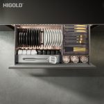 (600-900mm) Giá bát đĩa đa năng tủ dưới HiGold Sheare, khay hộp