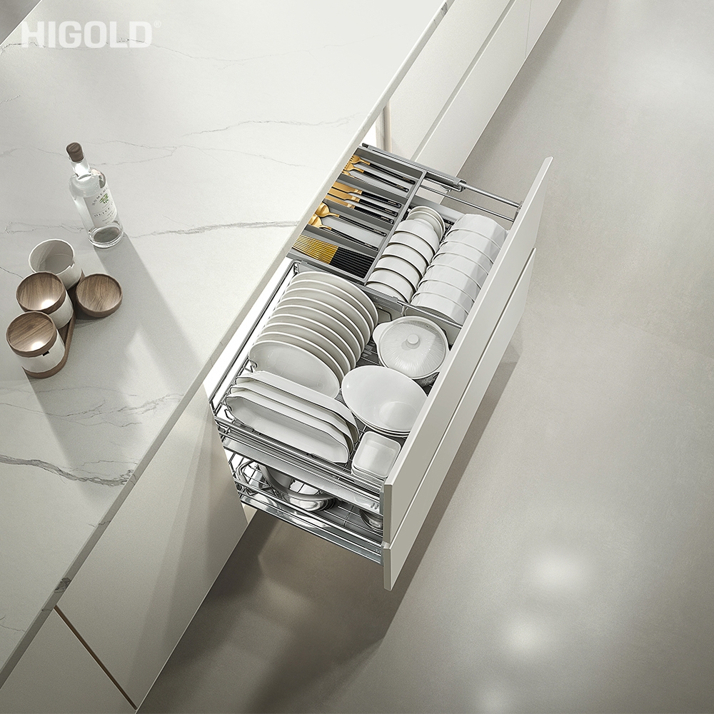 (600-900mm) Giá bát đĩa đa năng tủ dưới HiGold StarLink, inox304