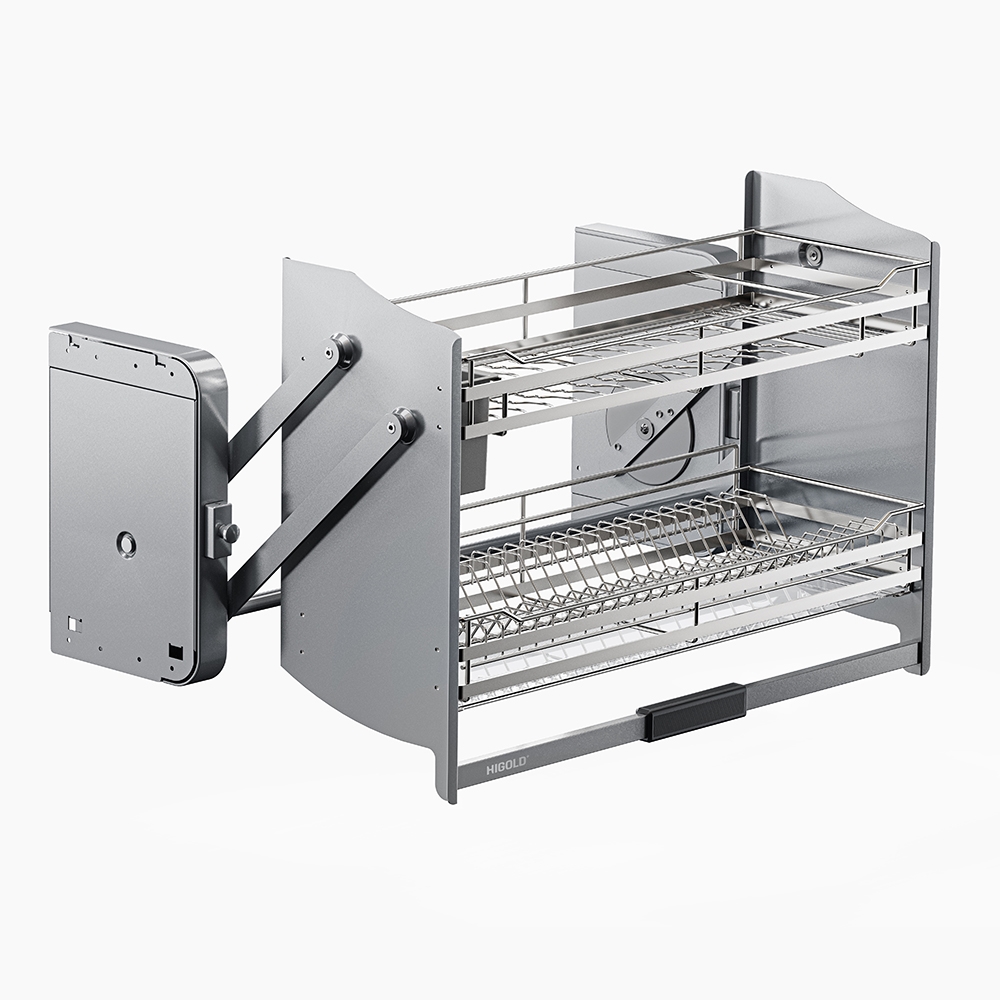 Giá bát đĩa nâng hạ, nan dẹt inox304 HiGold Series Diamond 2.0