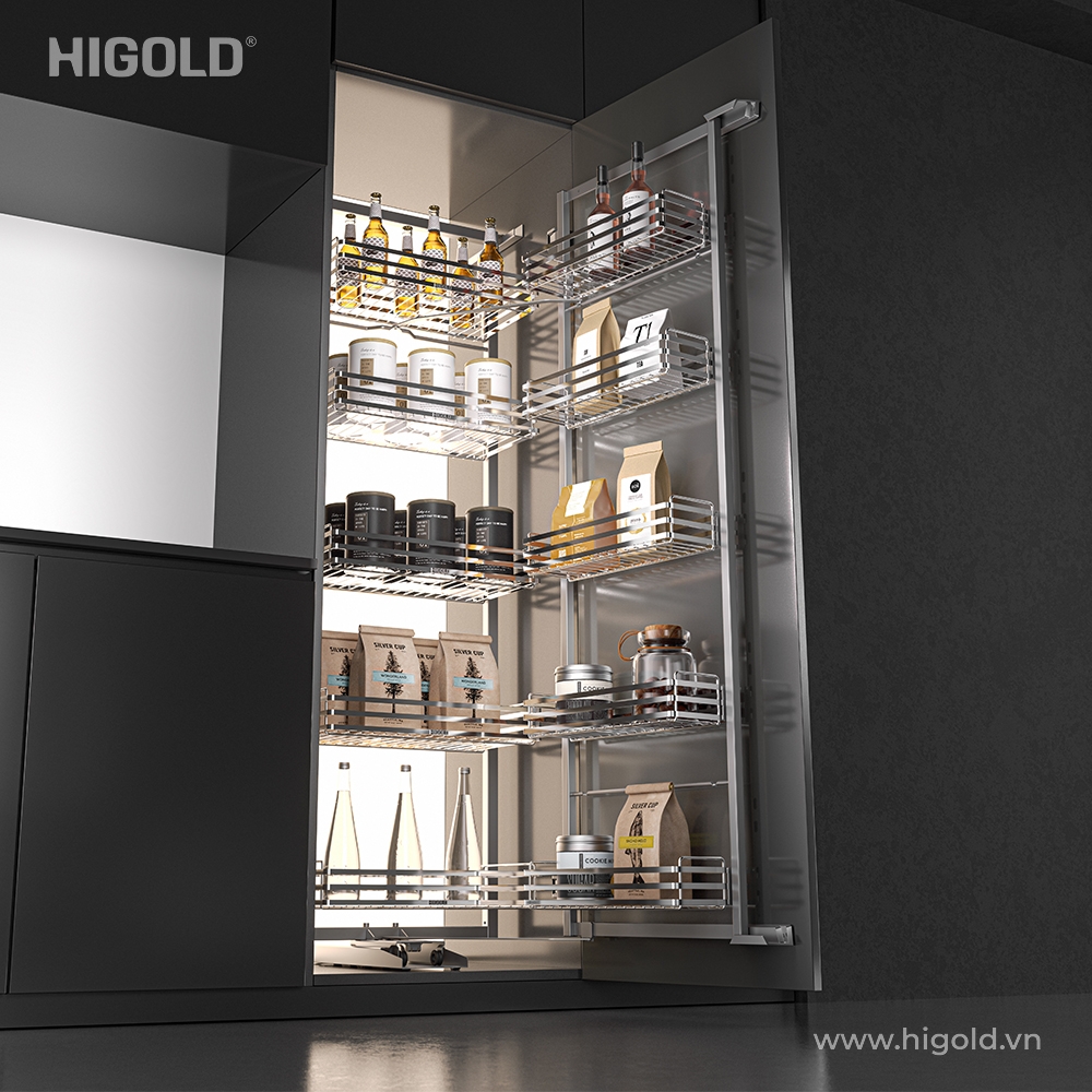 (Mở xoay, 600mm) Tủ kho HiGold, inox304 nan dẹt