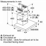 (60cm, T) Hút mùi BOSCH áp tường, Series 4 DWB67BK61T (779m3/h)