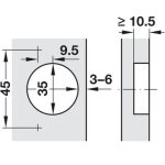 Bản lề Blum Clip-top cong vừa 71M2650-7979793 (kèm đế)