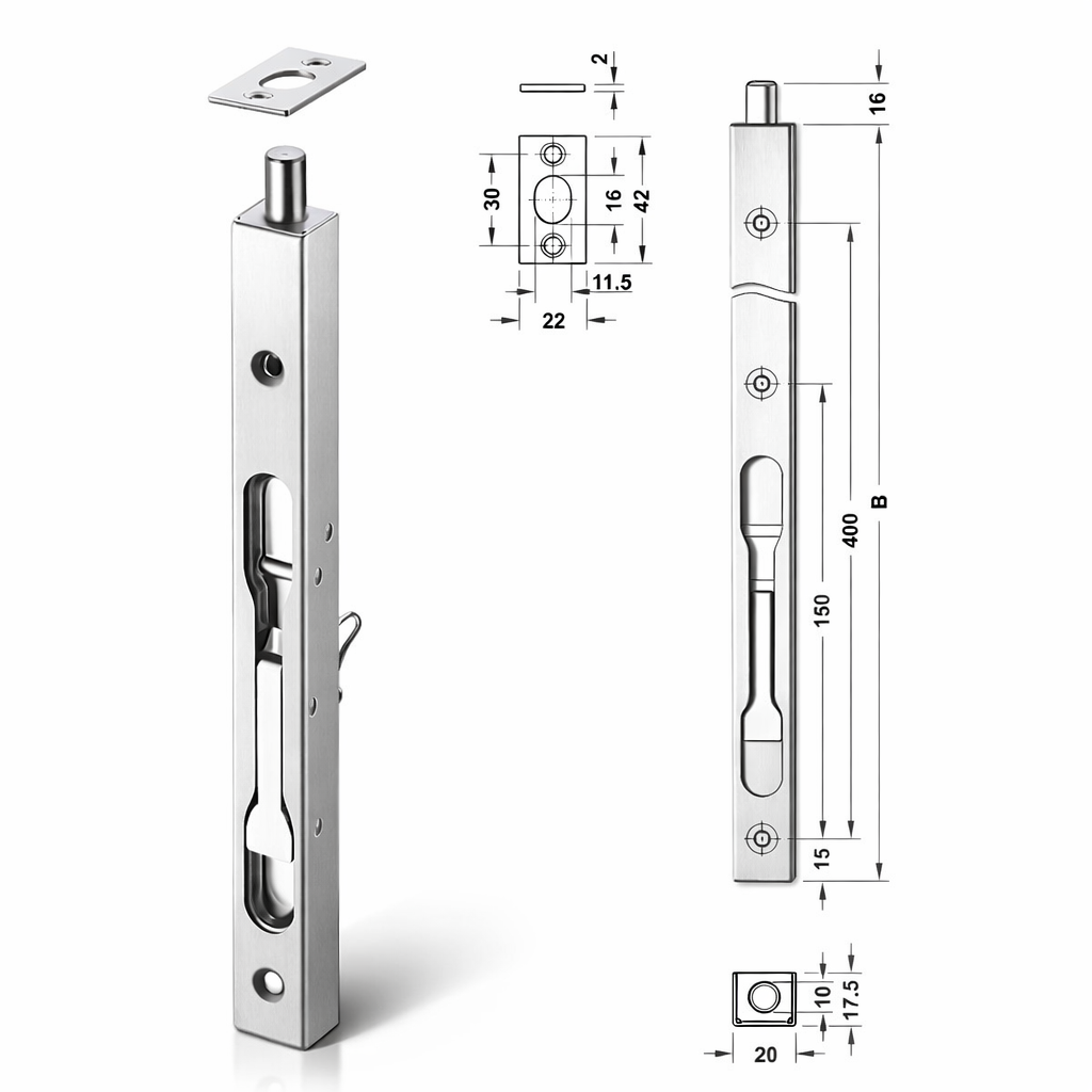 (200-600mm, gỗ) Chốt âm cửa HAFELE 911.62.182 489.71.450 911.62.183 911.62.184 911.62.688