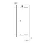 Tay nắm đẩy Hafele chữ nhật inox mờ 903.00.102