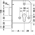 Thân khoá chốt chết inox Hafele 911.22.490