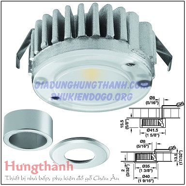 Đèn Led tròn gắn âm 2040 màu trắng ấm Modular Hafele-Loox 833.72.371 (kèm nắp âm 833.72.145 và dây nối 833.72.882)