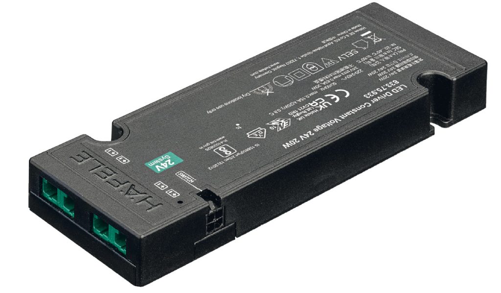 (24V,1 công tắc,4-6 cổng) Biến điện áp HAFELE Loox5 Extra Slim IP20