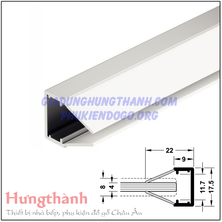Máng led kẹp kính 4-8mm Hafele-Loox 833.74.733