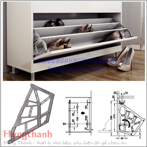 (3 tầng) Phụ kiện tủ giày HAFELE 892.14.253