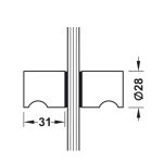 Quả nắm cho cửa kính Hafele inox bóng 981.53.272