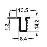 (40 IF, 2-3m) Ray trượt, dẫn hướng HAFELE 404.16.912 404.16.913 cho cửa trượt Sildo Classic 40 IF
