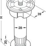 (80mm) Chân nhựa đen Hafele 637.45.308