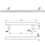 (136-392mm) Tay nắm tủ HAFELE đũa, inox304 (Xước mờ)