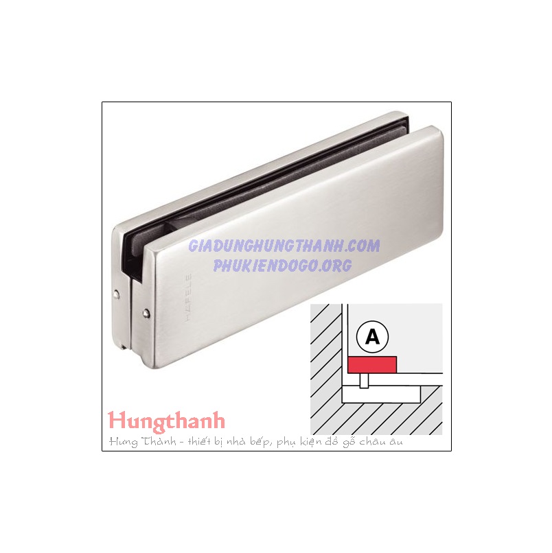 Kẹp kính dưới Hafele inox bóng 981.00.001