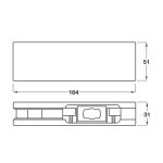 Kẹp kính dưới Hafele inox bóng 981.00.001