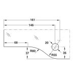 Kẹp kính trên có ty Hafele inox bóng 981.00.021