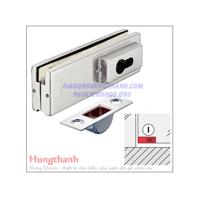 Khoá kẹp chân kính Hafele inox bóng 981.00.401
