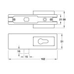 Khoá kẹp chân kính Hafele inox bóng 981.00.401