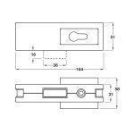 Khoá kẹp chân kính Hafele inox bóng 981.00.401
