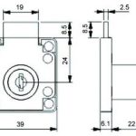 (30mm) Khoá vuông chìa nhựa Hafele 232.01.230
