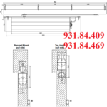 (100kg, EN2-5, HO, lắp âm) Đóng cửa tự động HAFELE 931.84.409 DCL71 (Tay co thuỷ lực)