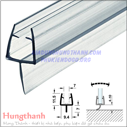 Ron sàn – kính PVC Hafele 950.06.680