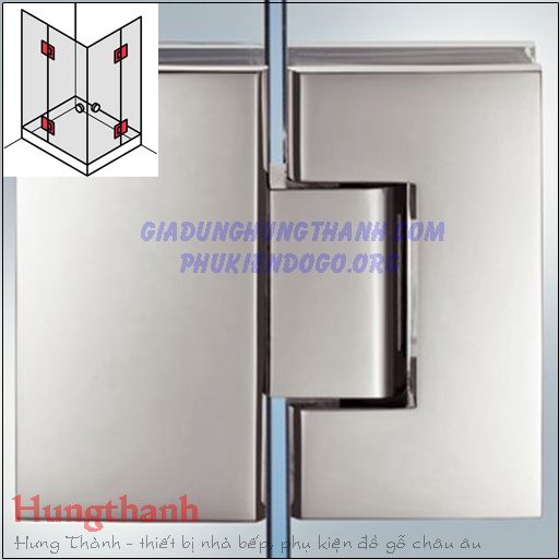 Bản lề kính – kính cabin tắm 180 độ Hafele 981.00.512