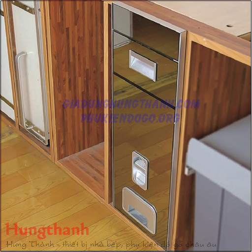 Thùng gạo gương 18kg China cho hộc tủ 300mm B30