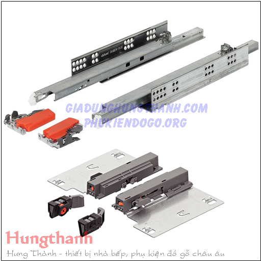 Bộ ray nhấn mở Tip-on Blum mở toàn phần 560F5000C, 30kg, 500mm