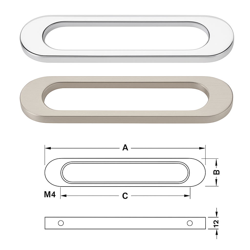 (196, 228mm) Tay nắm tủ HAFELE, H1315