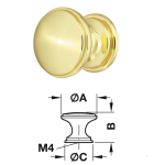 Quả nắm tủ HAFELE 137.32.833 đồng (Vàng bóng)