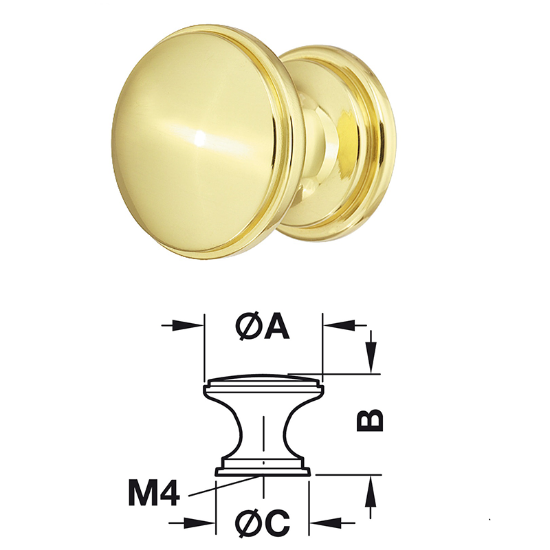 Quả nắm tủ HAFELE 137.32.833 đồng (Vàng bóng)