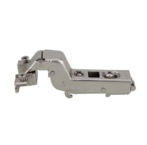 Bản lề cong nhiều (lọt lòng), giảm chấn Hafele SM khung nhôm 315.26.702 (kèm đế, màu inox)