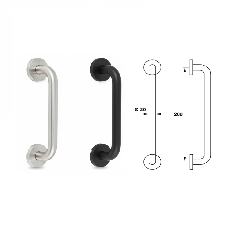 (CC.200mm) Tay nắm kéo cửa HAFELE chữ “D”