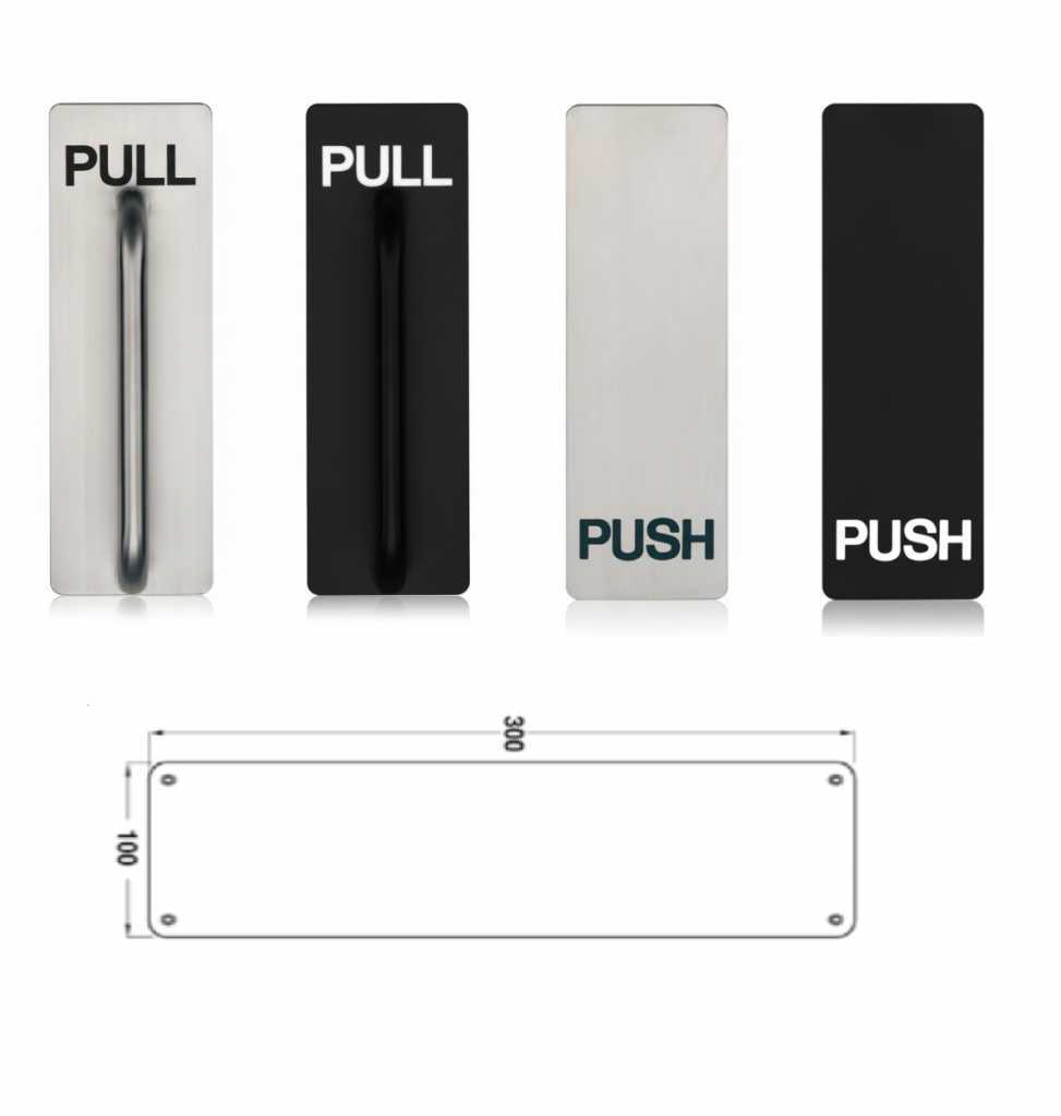 (Pull, Push) Bảng đẩy và kéo cửa HAFELE 987.11.240 987.11.340 987.11.203 987.11.303