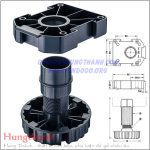 Chân nhựa đen 150kg cao 100mm Hafele 637.76.323 (kèm đế bắt vít)