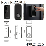 (120mm,xoay/trượt) Khoá điện tử HAFELE 499.21.226 MR2501B NOVA