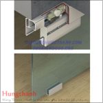Bộ phụ kiện kẹp cho cửa kính trượt 100kg Hafele, kính 12mm 940.82.035