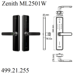 (120mm) Khoá điện tử vân tay HAFELE ML2501W 499.21.225 (Zenith)