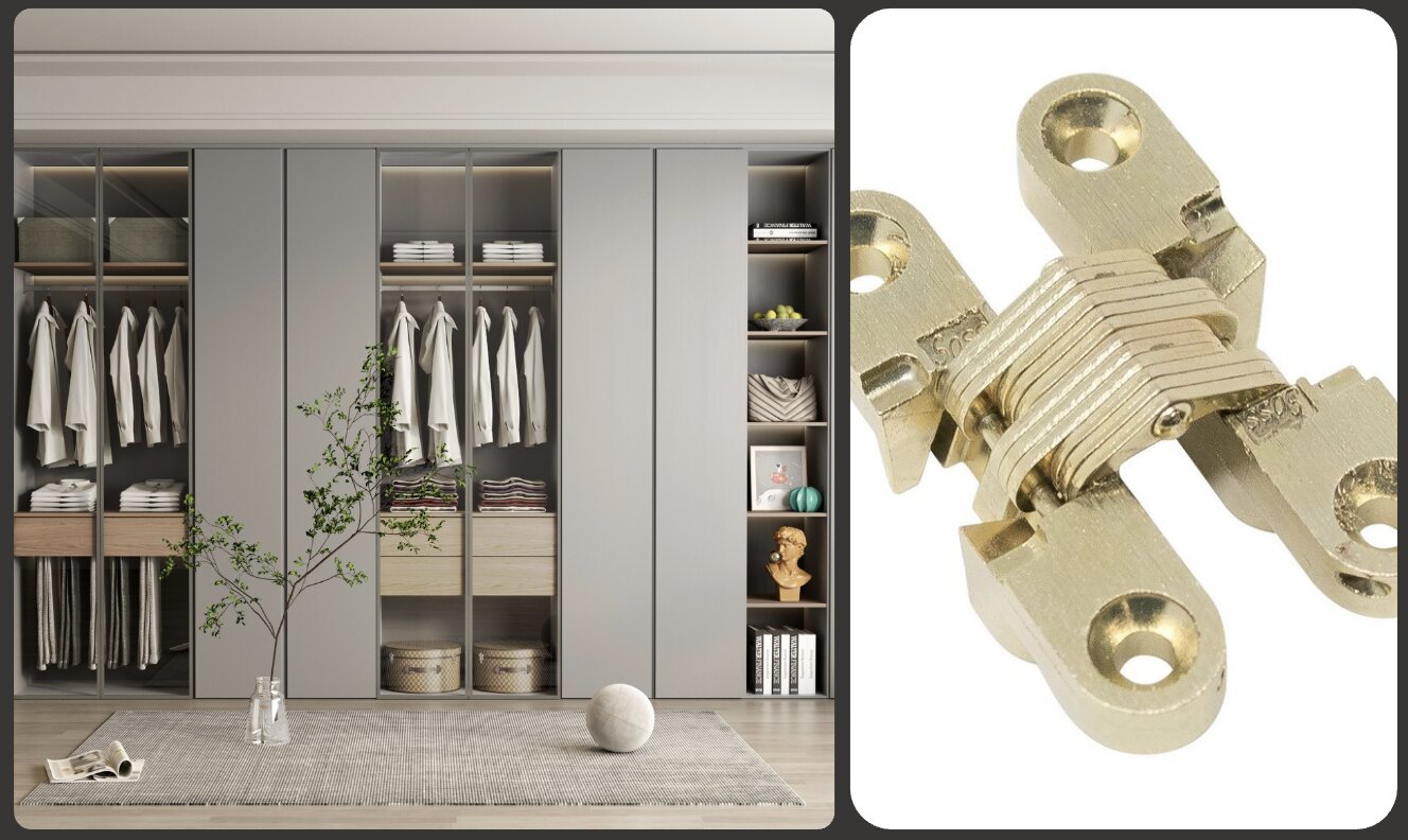 Bản lề cửa tủ âm phù hợp cho tủ không tay nắm