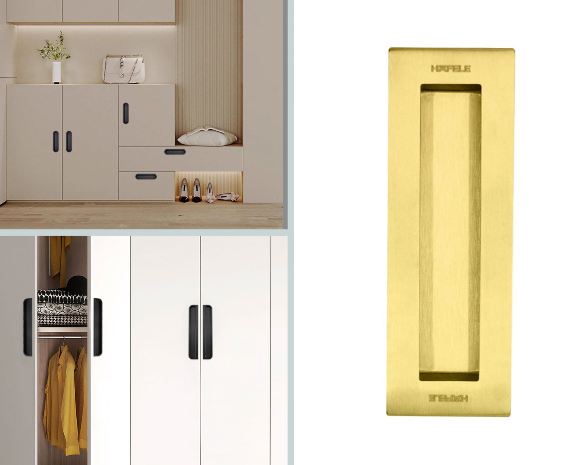 Tay nắm âm giúp loại bỏ các góc cạnh, mang lại an toàn cho người dùng