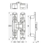 (120kg, 3D) Bản lề âm HAFELE 927.03.090 (inox mờ)