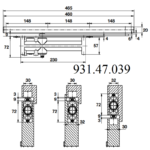 (60kg, EN3, HO, lắp âm) Đóng cửa tự động HAFELE 931.47.039 (Tay co thuỷ lực)