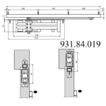 (60kg, EN3, F, lắp âm) Đóng cửa tự động HAFELE 931.84.049 DCL34 (Tay co thuỷ lực)
