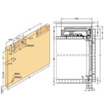 (20kg,H1200mm) Cửa trượt phẳng nội thất HAFELE 406.11.224 406.11.225 20 FB