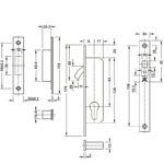 (BS30mm) Thân khóa cửa trượt HAFELE 911.26.672 (inox mờ)