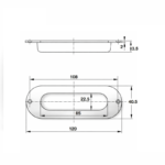 (120x40x13.5mm) Tay nắm âm HAFELE 902.01.382 (inox mờ)